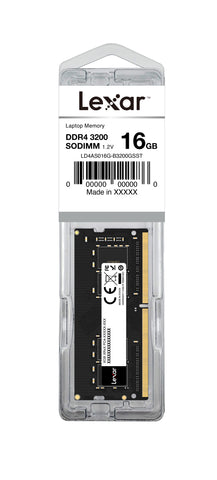 Lexar DDR4 16GB 260 PIN SO-DIMM 3200Mbps, CL19,12V Laptop Memory