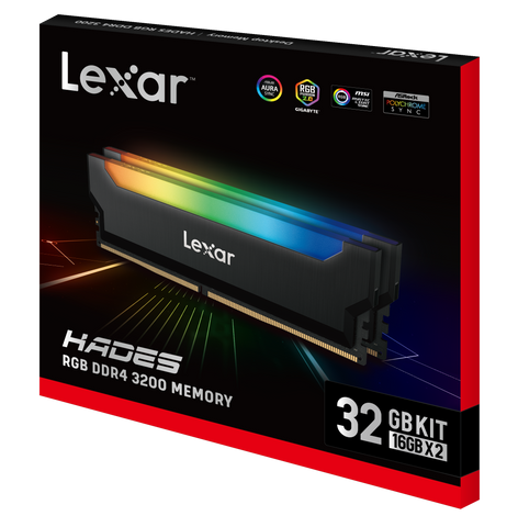 2x16 Dual Pack Lexar Hades RGB DDR4 32GB Kit Desktop Memory